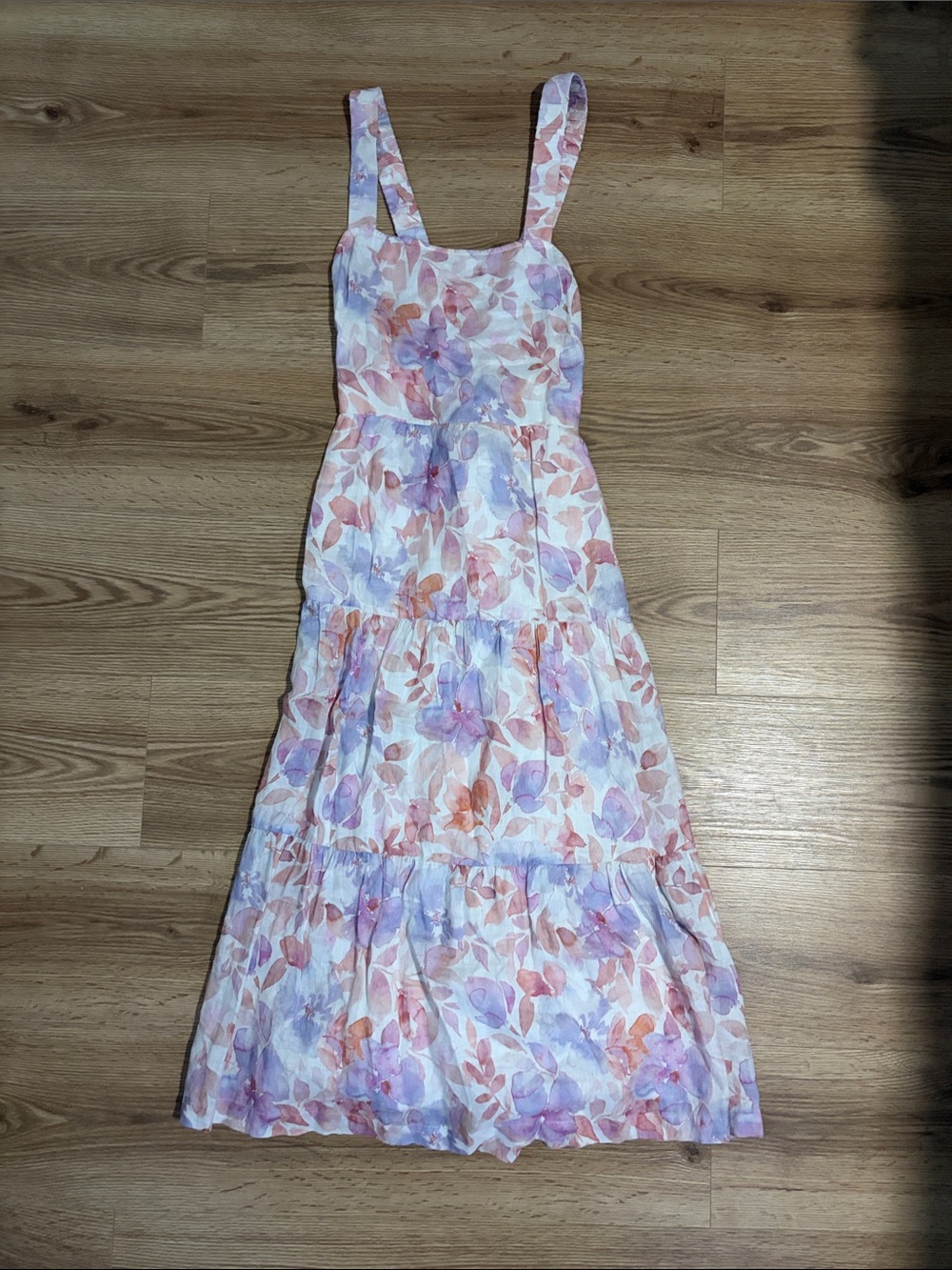 Bella Dahl Pastel Floral Maxi Dress in Pink & Lavender